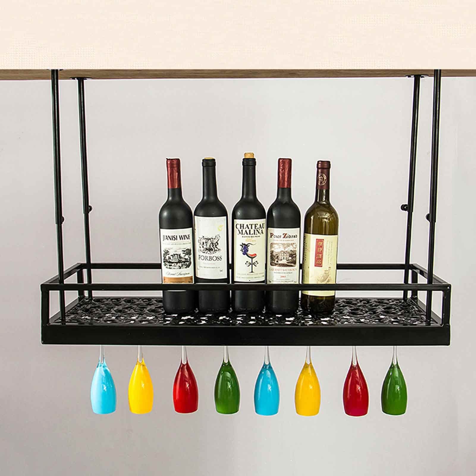Casier à vin suspendu en fer pour plafond de cuisine et bar