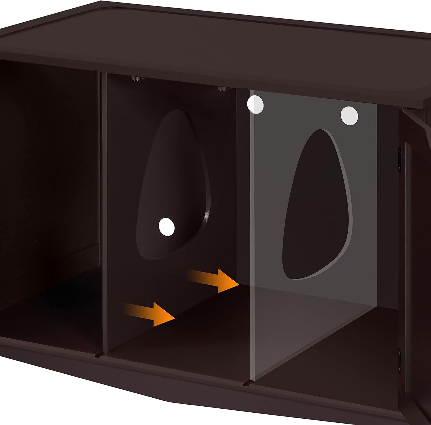 Topeakmart Cat Washroom Bench Wooden Structure Cat Litter Box Enclosure, Hidden Litter Box Furniture with Divider, Pet Side Table End Table with Partition Espresso