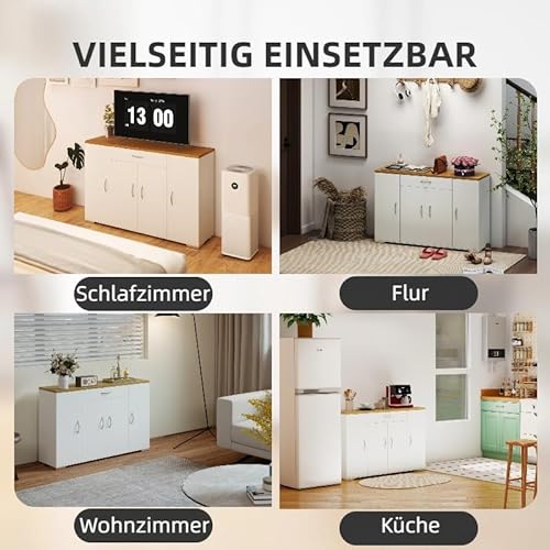 Liink1Ga Komodenschrank während Montage: Präzise beschriftete Teile und Schrauben für 45-minütigen Aufbau in 110x42x82...