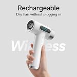 Gonetre Cordless Portable Hair Dryer Rechargeable Usb C Battery Hairdryer With Nozzle 300w High Speed Cold Hot Wind Air Blow Dryer Travel Hair Dryer For Student Dormitory Travel