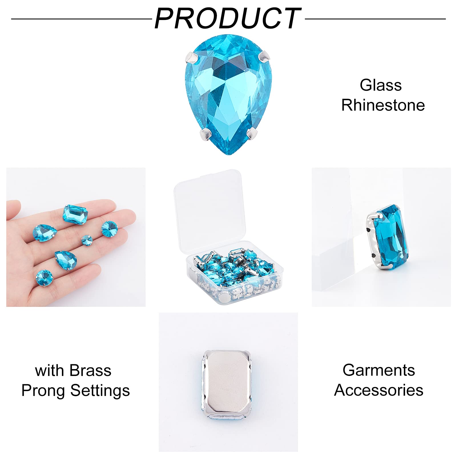 GORGECRAFT 100 Stück Aufnähen Strasssteine – Tropfen & Kristalle Für DIY Schmuck, Kleidung, Taschen, Transparent