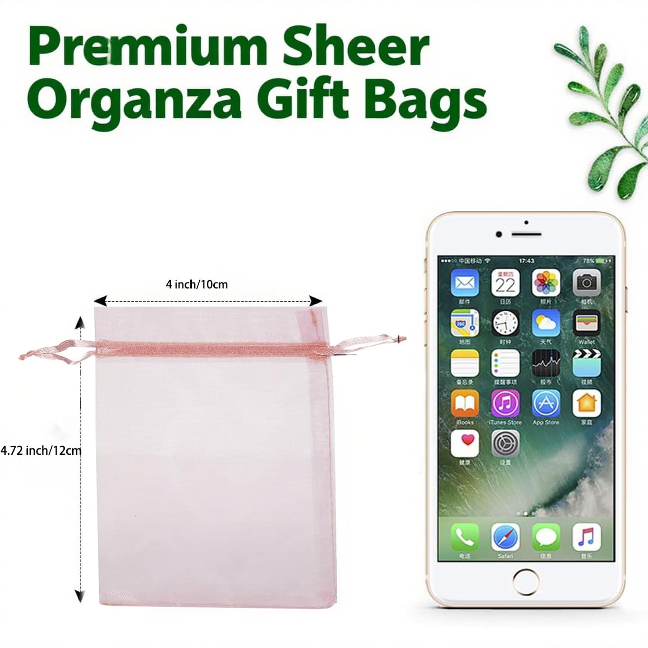Photo 1 of 100pcs Organza Bags-Pink 3.94''x4.72''(10x12cm) Satin Drawstring Organza Pouch Wedding Party Festival, Christmas, Favor Gift Bag Jewelry Watch Bags