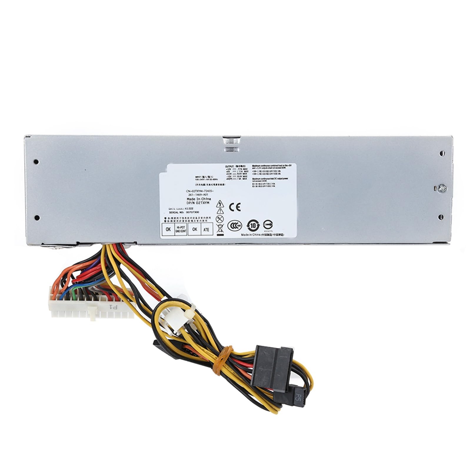 Cocoarm Zasilacz, Zasilacz do KomputeróW Stacjonarnych Iron Shell 240 W, 100–240 V, 24 Piny z 4 Portami, L240AS 00 Zamiennik dla OptiPlex 3010 7010 9010 SFF