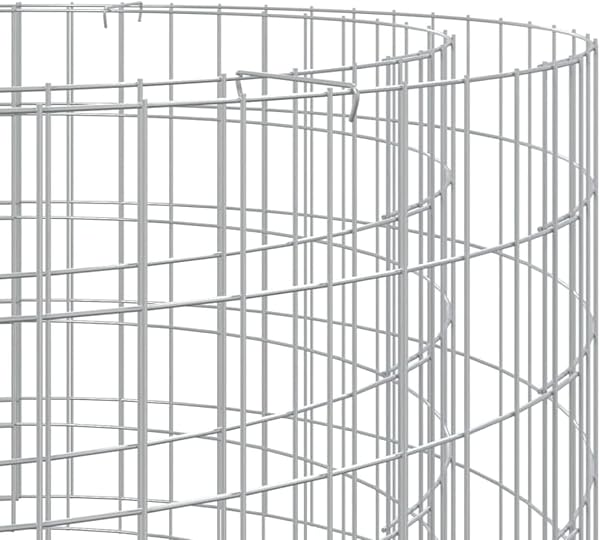 Gabion Fire Pit Ø 100 cm Galvanised Iron-153560 - 4