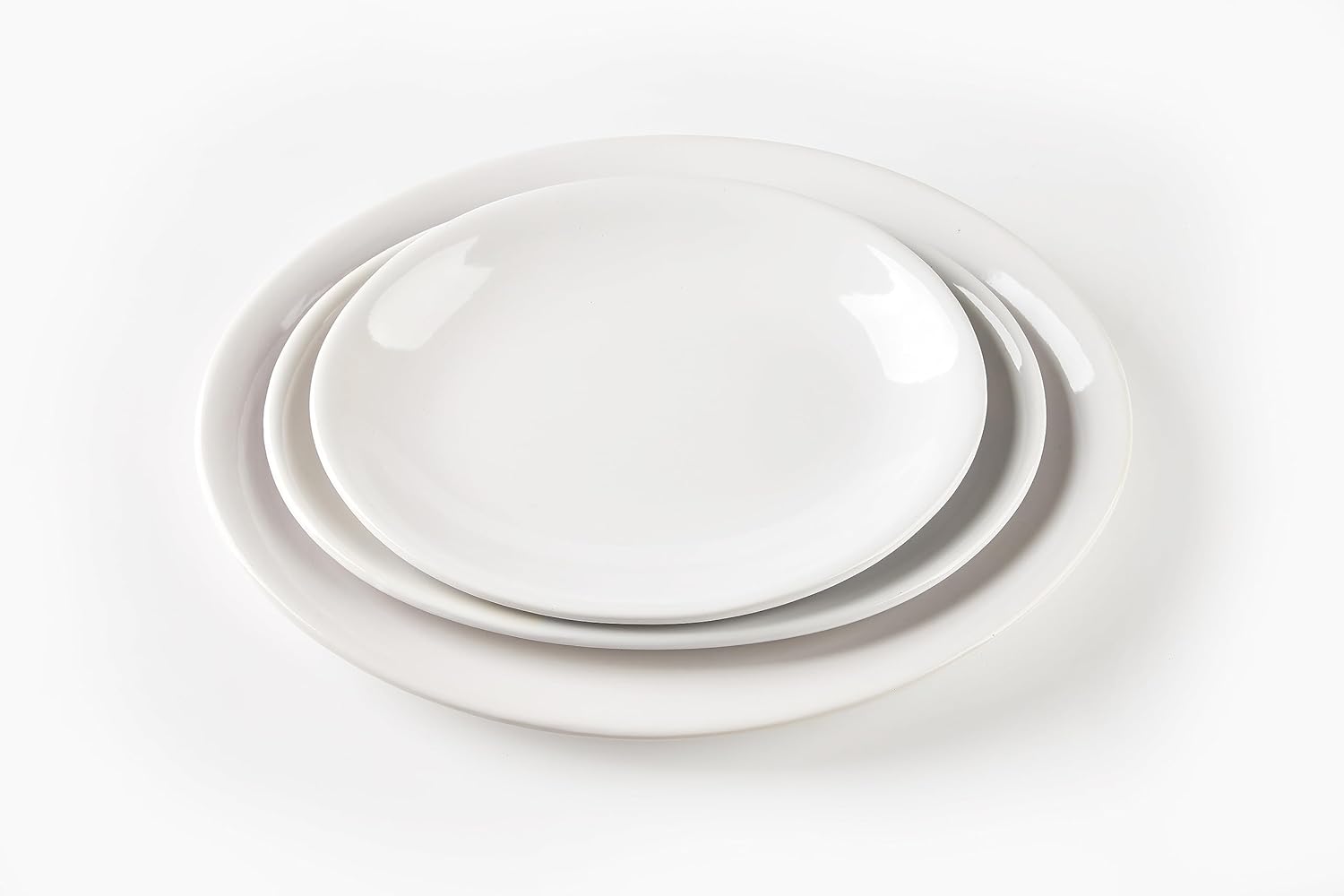 Restaurant Value Narrow Rim Bright White Oval Platter 11 1/2" x 9 1/8", Case of 12