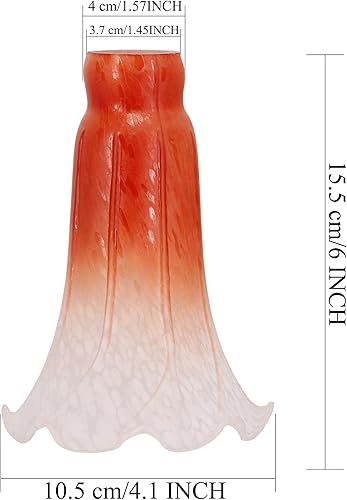 Miniatura 2 de Lily - Pantalla de cristal de tulipán naranja, reemplazo de pantalla de cristal estilo Tiffany