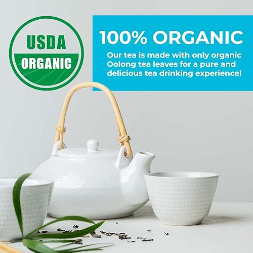 Miniatura 14 de Prince of Peace Té Oolong orgánico, 100 bolsas de té - Té negro 100% orgánico - Té negro sin azúcar - Alternativa de baja cafeína al café