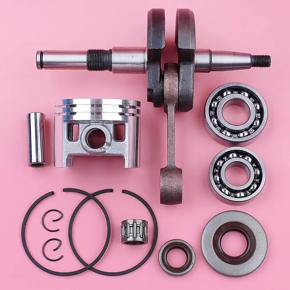 Kit de Aceite de cojinete de cigüeñal de Motosierra Compatible y Kit de pistón para MS380 038 Modelos 52 mm