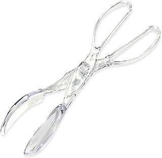 Chef Craft Premium Salad Scissor Tongs, 11.25 inch, Clear