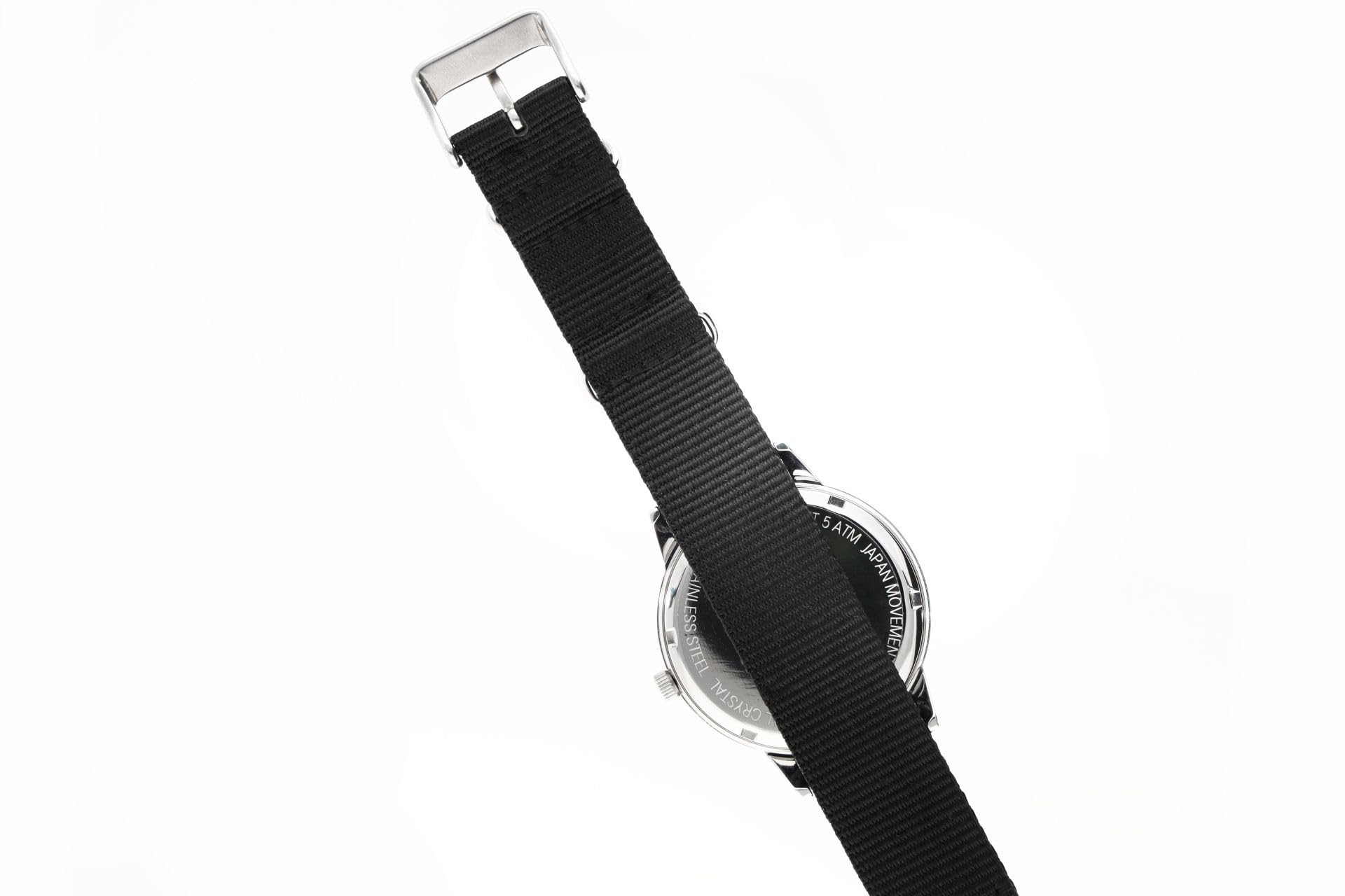 Mercedes-Benz Orologio da polso da uomo, 42 mm, acciaio inox/nylon, movimento al quarzo Miyota, impermeabile 5 ATM, vetro minerale, colore: nero/blu