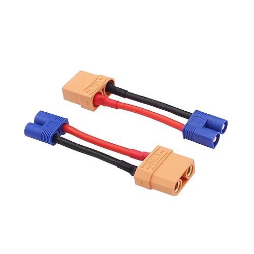 Miniatura 3 de rflaueo 4pcs XT90 a EC3 macho hembra adaptador de conector RC con 14awg 2inch Wire (E54-4)