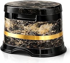 HJA Strong Plastic Modern Granite Design Round Seating Stool for Home | Anti-Slip Stool for Adult & Senior Citizen-Friendly Design | 25 cm Height and Width