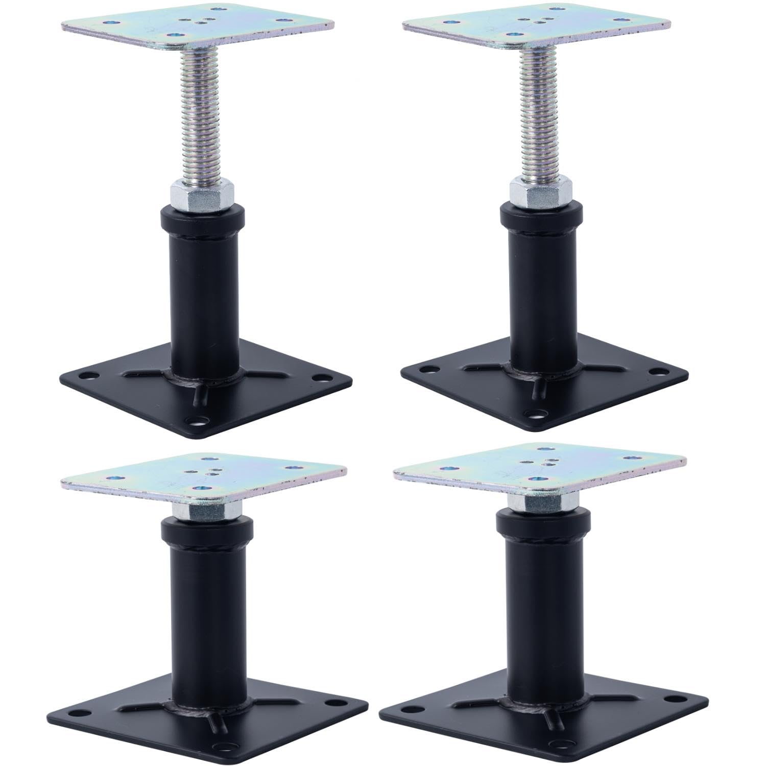 YMSZGBZG 8 Pack Adjustable Floor Jack,Mini Screw Jack,Telescoping Jack for Temporary Support,RV Step Stabilizer,Post 4" to 6-3/4 "(Black)