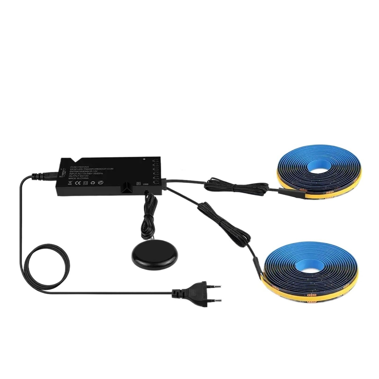 Smart Through Wood Touch Sensor COB LED Strip Black PCB Wbudowana szafka TV Podświetlenie ściany Podłączenie równoległe Lampy 1-3M 1-6 szt. (naturalna biel, 2 szt. czarna taśma LED 2M KIT_EU POWER