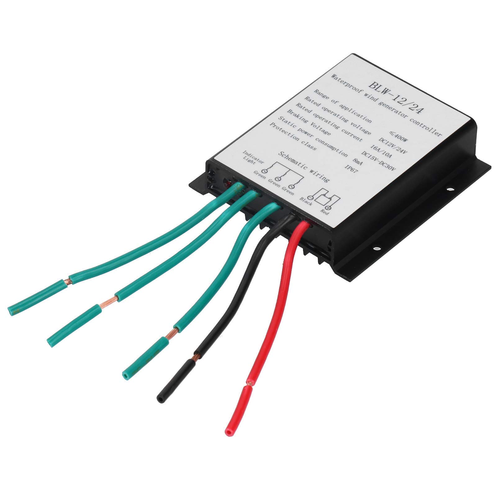 Aerogenerador Controlador DC12-24V 400W Regulador Carga Batería Impermeable IP67 con Protección