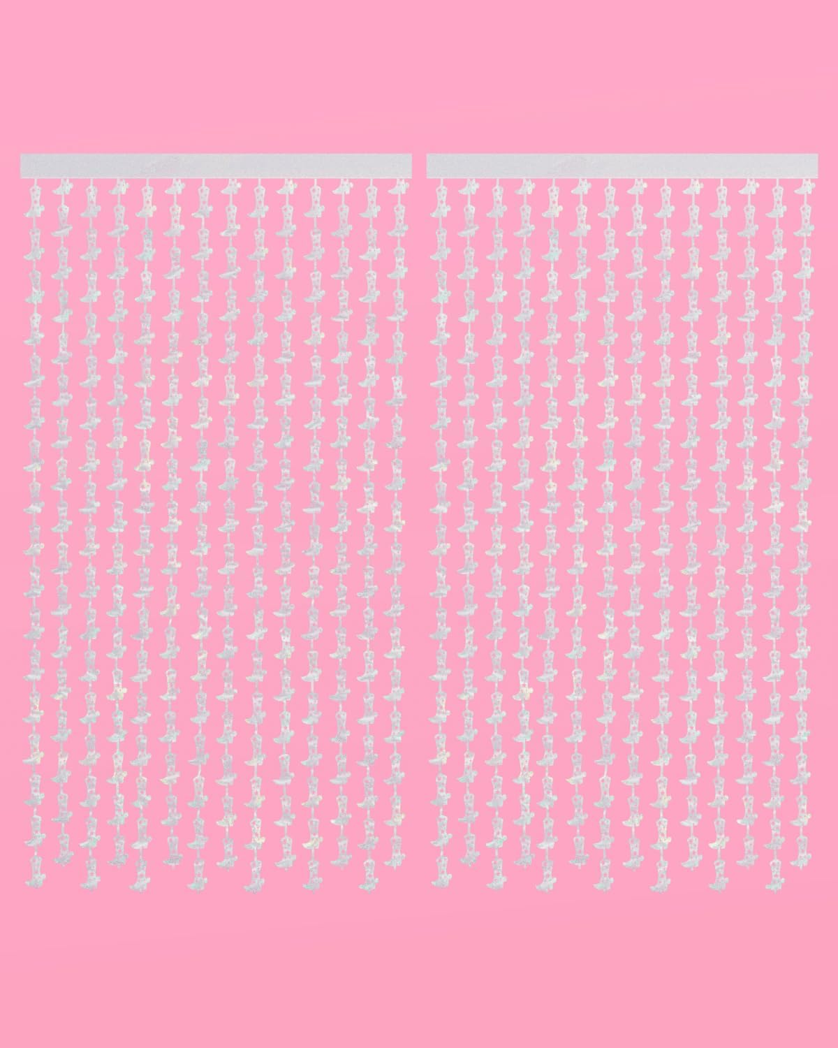 xo, Fetti Cowgirl Boot Iridescent Foil Curtain - Set of 2 | Bachelorette Party Decorations, Cowgirl Birthday Photo Booth, Last Rodeo Backdrop, Nashville, Cow Rodeo Theme, Space Cowboy - Image 3