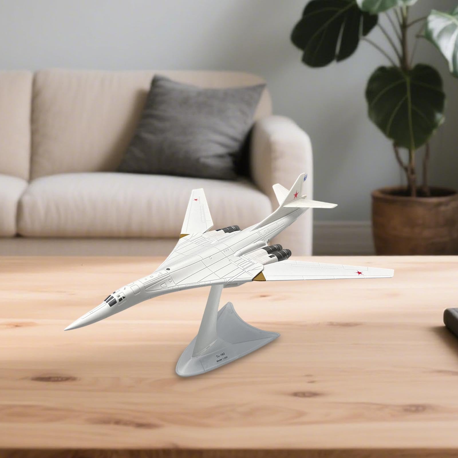 Modello di Aereo da Caccia TU160 in Metallo in 1/200 per Mobile TV da Camera da Letto