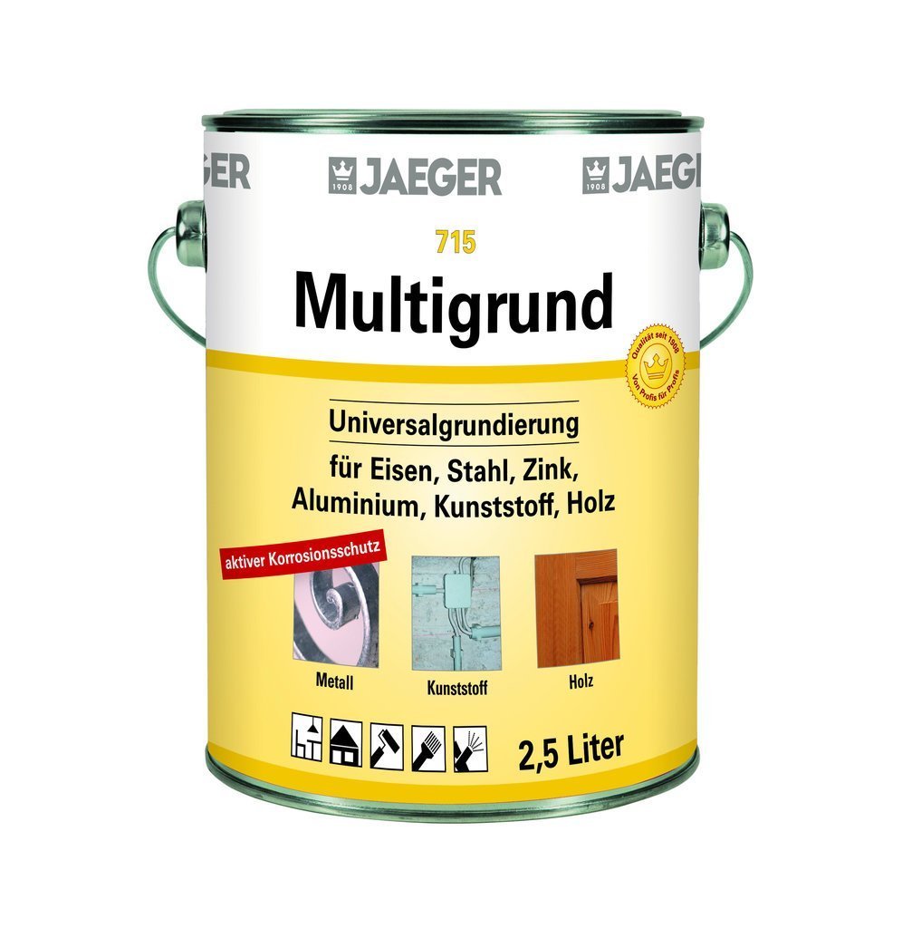 Jaeger Multigrund Universalgrundierung für innen und außen (2,5 Liter, rotbraun (RAL 3009))