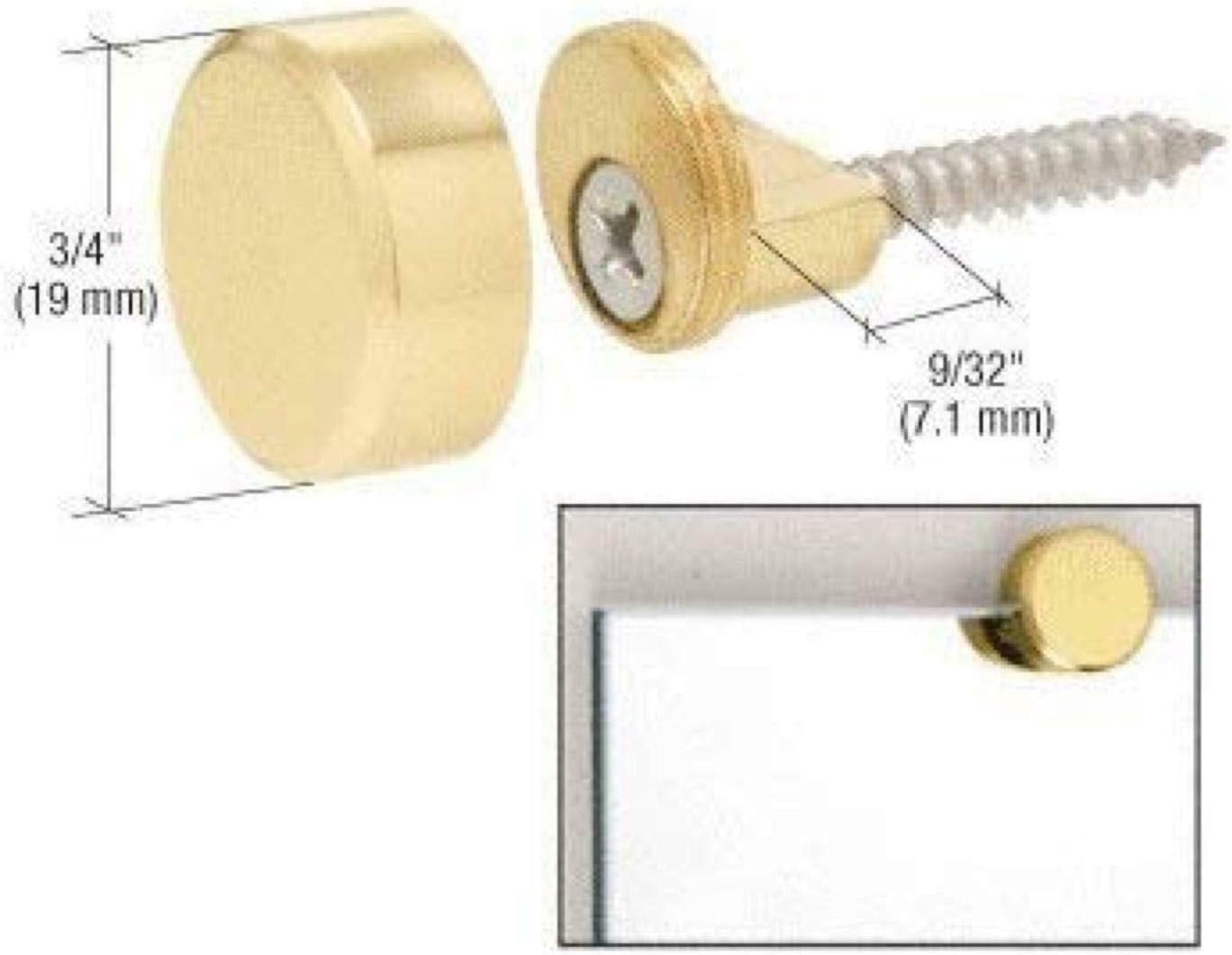 CRL Polished Brass Round Mirror Clips Set Tools & Home