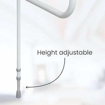 HOMECRAFT Folding Rail with Support Leg – Drop Down Grab Rails for Bathroom, Disabled Toilet Handle, Toilet Rails for Elderly Adults, Height Adjustable Safety Support Bar with Non-Slip Tips