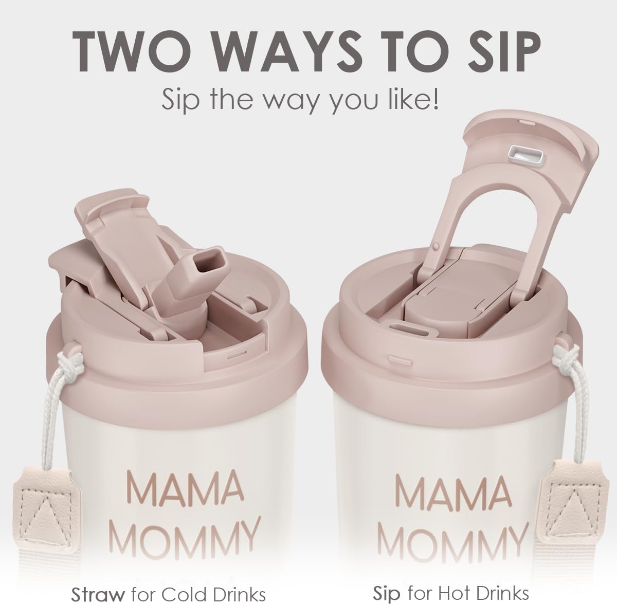 SANDJEST Mom Gift from Son Daughter, Stainless Steel 2-in-1 Lid Coffee Tumbler 18 oz, Mama Mommy Mom Bruh Insulated Travel Mug for Women Mothers Mama, Gift Idea for Birthday Christmas Mothers Day
