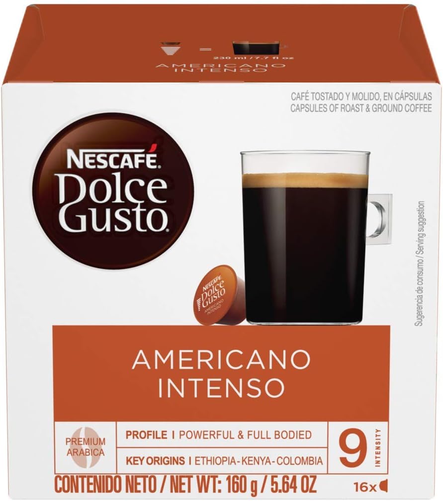 Nestle Coffee mate Dolce Gusto Nescafe Pods, Americano Intenso, 16 Count, Pack of 3