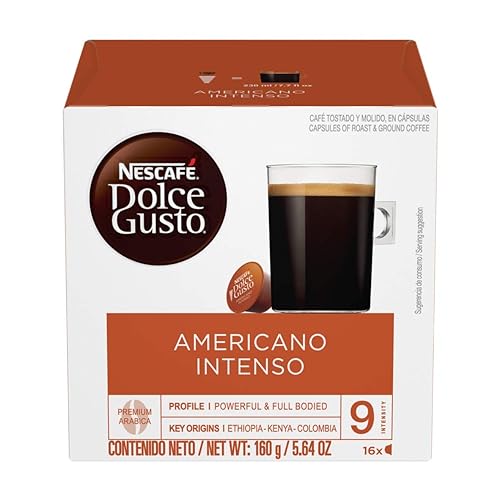 Nestle Coffee mate Dolce Gusto - Cápsulas Nescafe Americano Intenso, 16 unidades, paquete de 3
