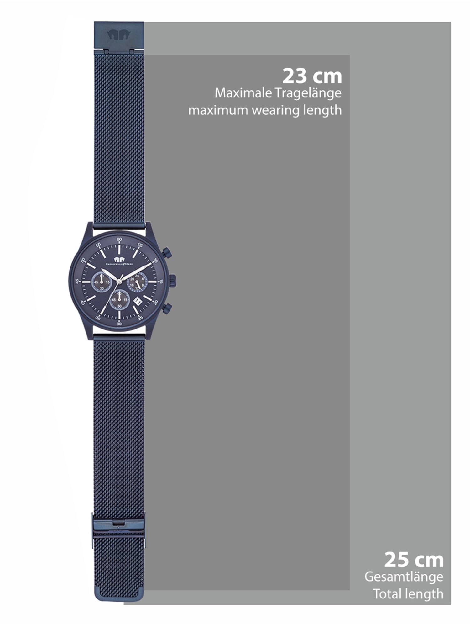 Rhodenwald & Söhne Herren Uhr Edelstahl blau Quarzwerk 5 ATM
