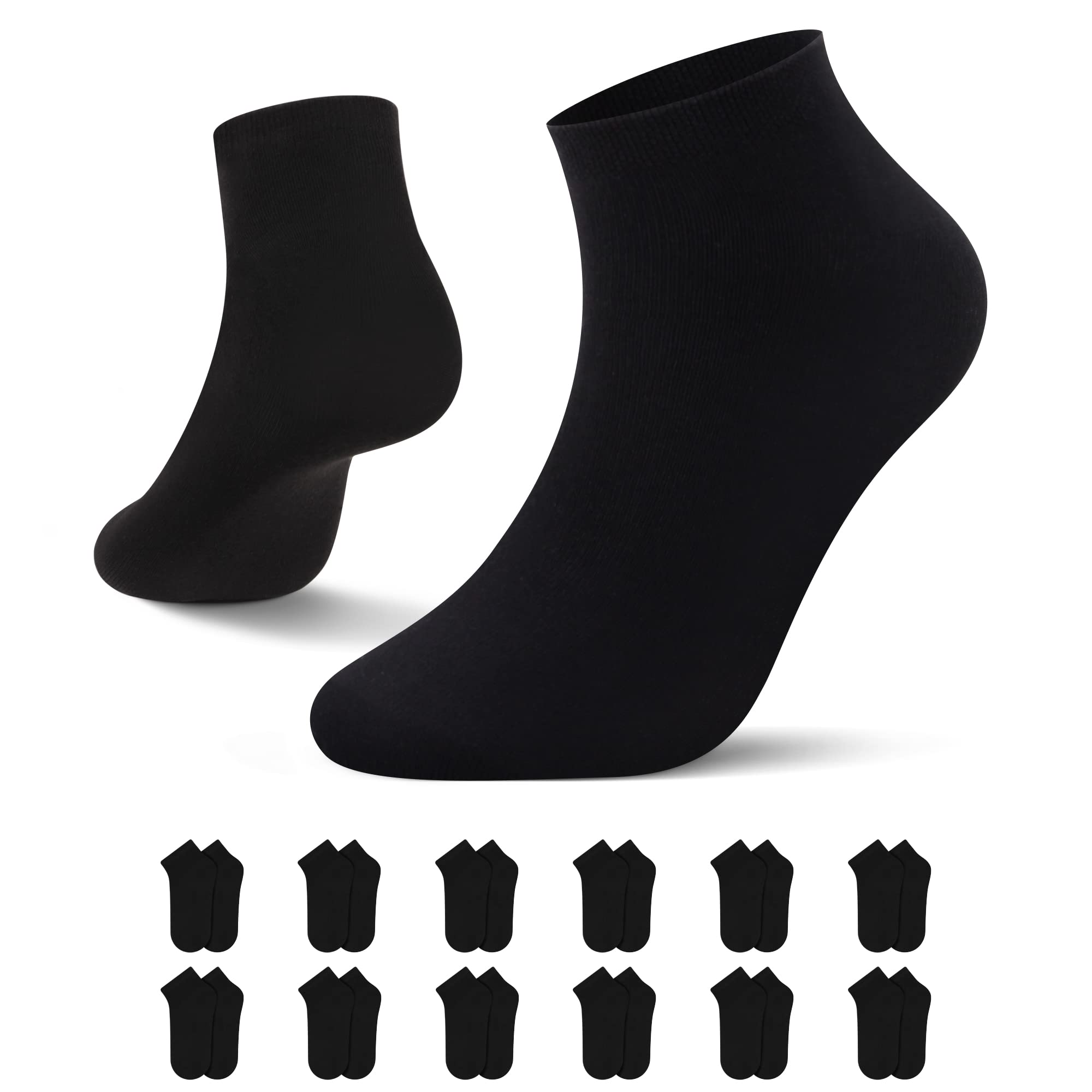 L&K 12 pares de calcetines deportivos para hombre/mujer en color liso 92207