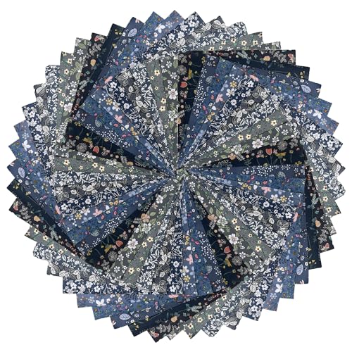 50pcs 10 x 10 inches Multicolor Cotton Fabric Bundle Squares for Quilting Sewing, Precut Fabric Squares for Craft,Grey