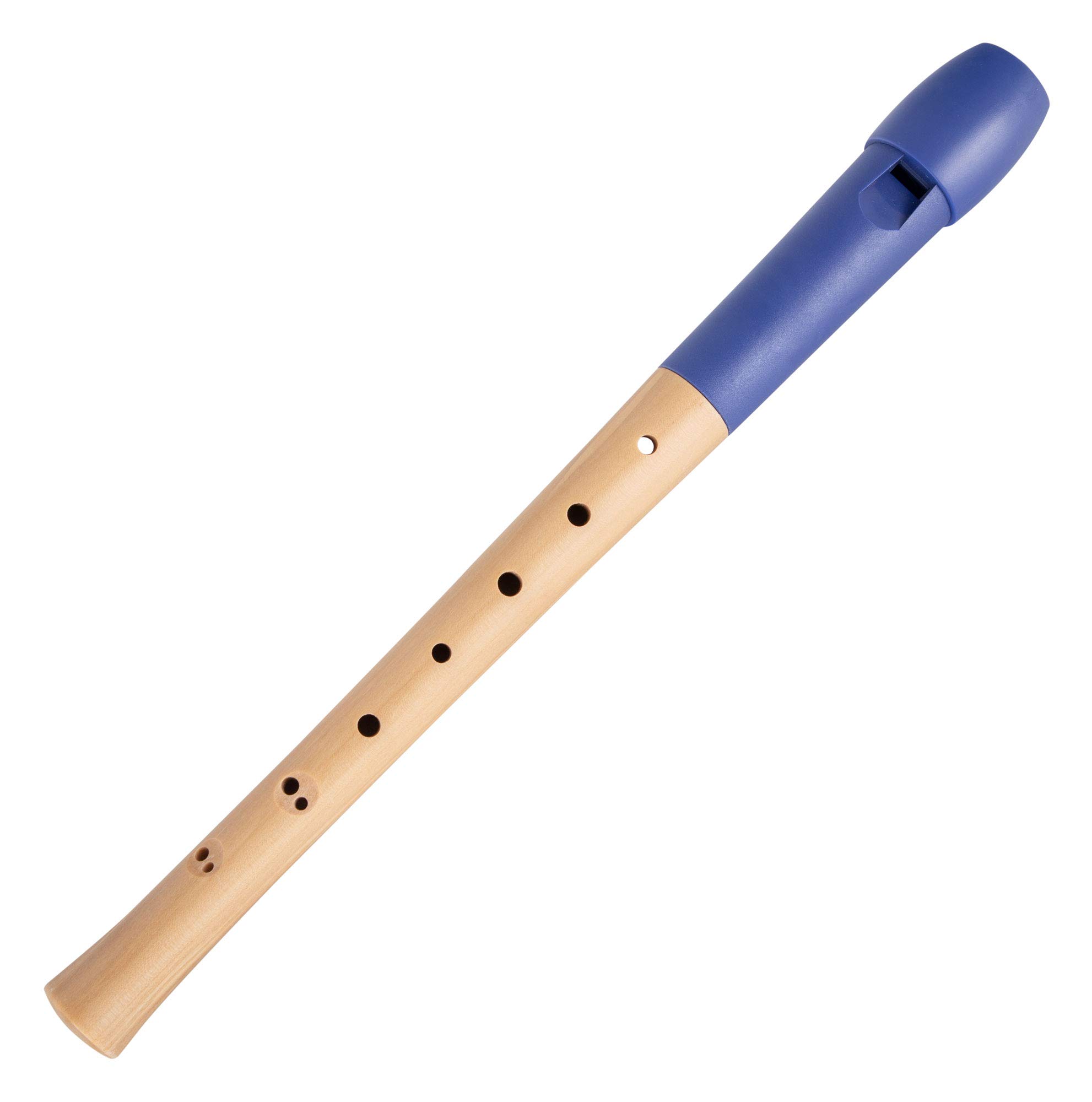 Classic Cantabile Pivella Blockflöte (Blau - Barock, C-Sopran Blockflöte) | C-Sopran, Kopfstück aus Spezial-Kunststoff, Unterstück aus Ahorn, Etui und Pflegezubehör