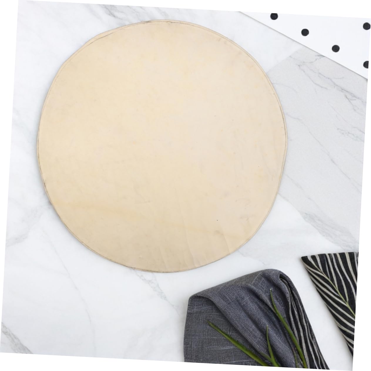 ibasenice Peau De ChèVre Pour Djembé 50Cm Remplacement De Peau Tambour En Cuir ChèVre Beige Pour RéParation Et Entretien Des DjembéS Et Bongos