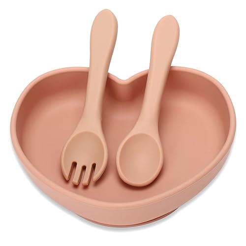 Socub - Placa de succión para bebés y niños pequeños, platos antideslizantes irrompibles para niños con cuchara y tenedor, sin BPA, apto para