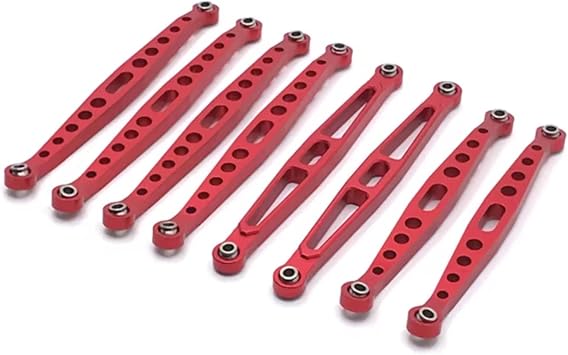 RC car Components Compatible with HB ZP1001 ZP1002 ZP1003 ZP1004 ZP1005 ZP1008 1/10 RC Car Upgrade Parts 8pcs Metal Suspension Link Rod Tie RodRed