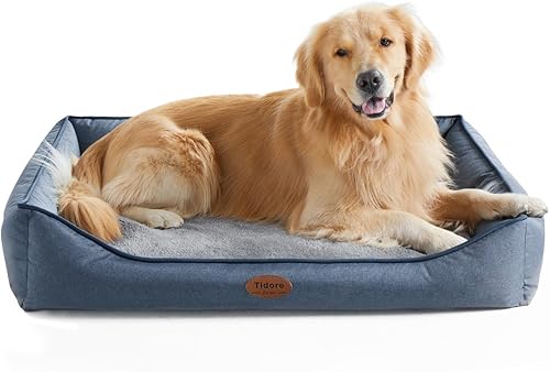 Miniatura 17 de Camas ortopédicas para perros medianos, sofá cama para perros de espuma duradera tipo caja de huevos con funda extraíble lavable, forro impermeable,
