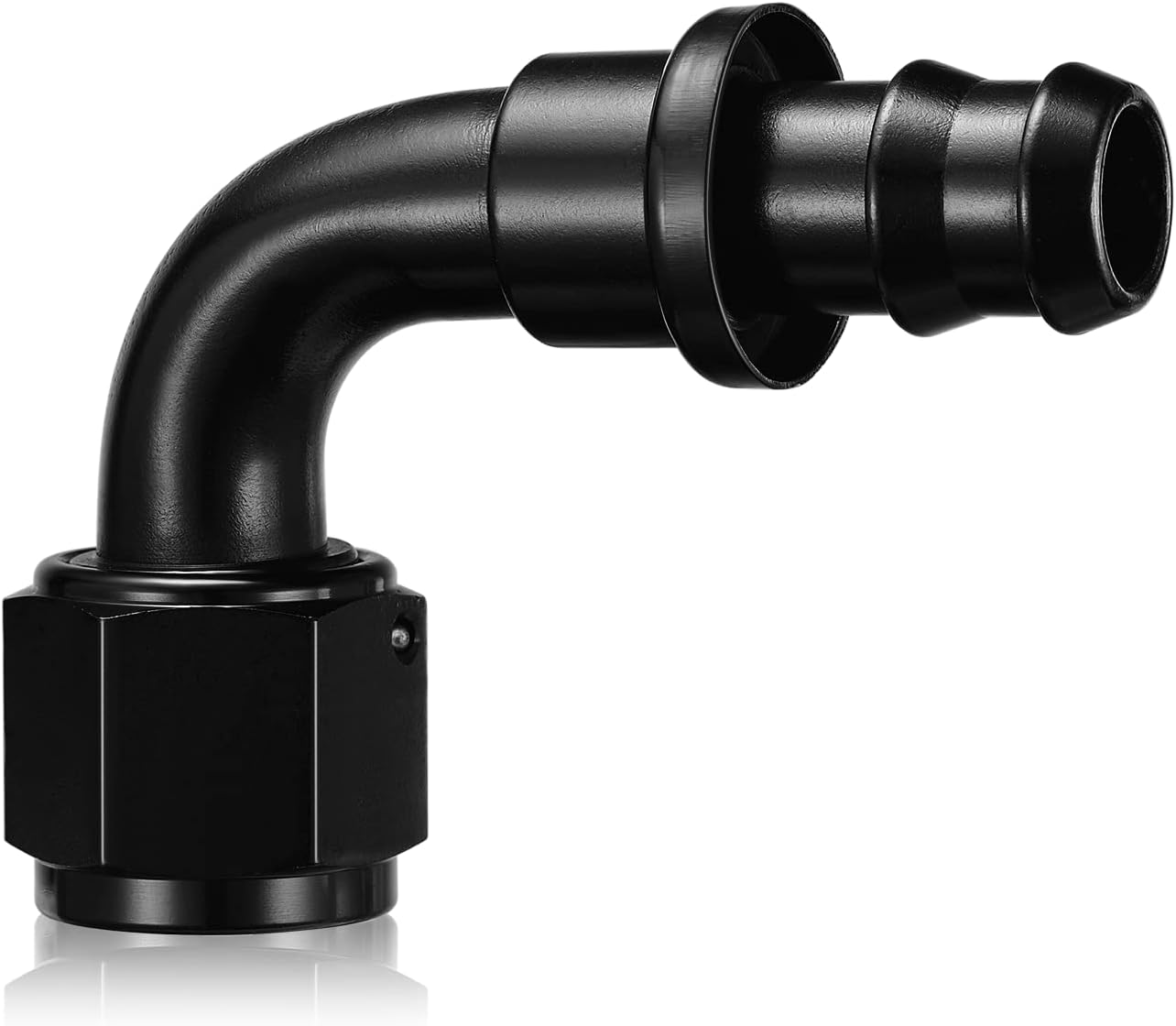 SYKRSS 8AN 90 Degree Push Lock Hose End Fitting Aluminum Female Swivel to Push Lock