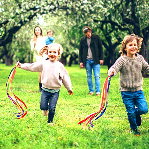 ANCIRS 2 Pack Rainbow Hand Kites, Dancing Ribbon Streamer Wand for Children Play in Party, Holiday Celebration,etc - Thumbnail 6