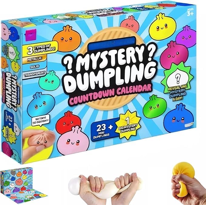 SLEEPHEAD Dumpling Squishies 2026 Squishies Dumpling Mystery Advent Countdown Calendar 24 PCS Random Surprise Squishies Toys Stress Relief Sensory Fidget Toy for Anxiety Relief Hand Relax Birthda