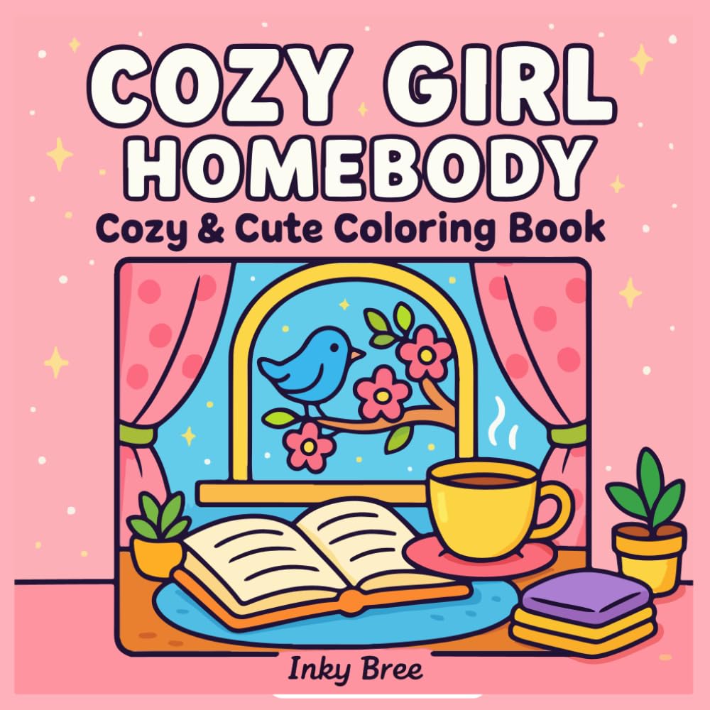 Cozy Girl Homebody: Cozy & Cute Coloring Book