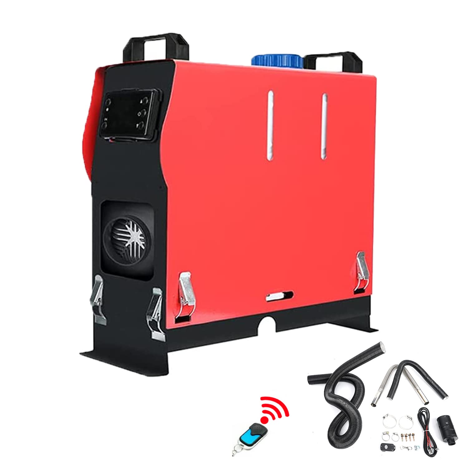 Triclicks - Calentador de aire diésel (12 V, 8 KW, 4 agujeros), calefacción de aparcamiento, set de termostato LCD, calefacción rápida, ventilador para remolque de coche