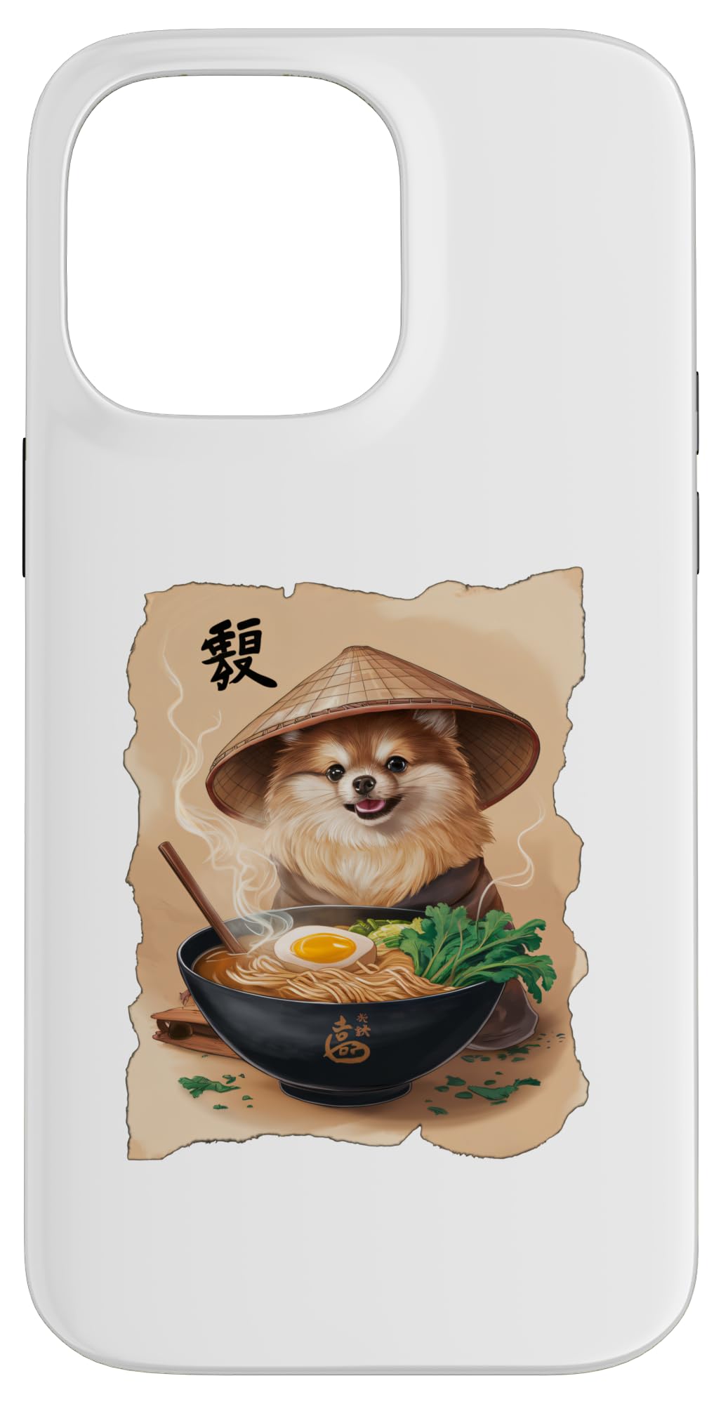 Men Woman Kawaii Eating Ramen Japanese Pomeranian Case for iPhone 14 Pro Max