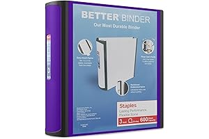 Staples 895621 Better 3-Inch Slant D 3-Ring View Binder in Regal Purple