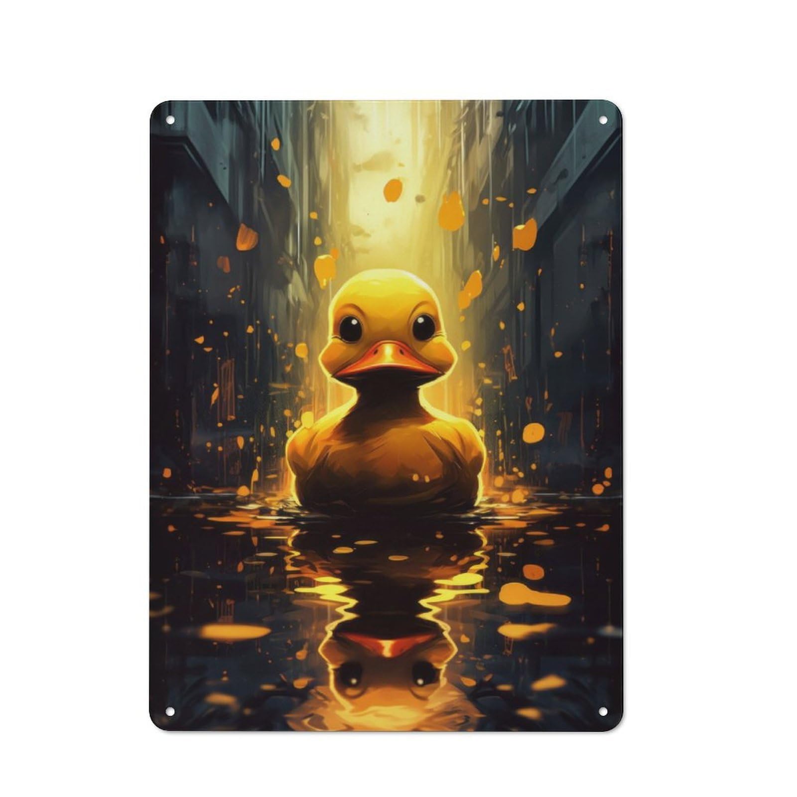 Junmoney Rubber Duck Bath Duck Metal Plaque 40X30cm With For Garage Wall, Vintage Decor, For Vintage Wall Decor Fans, For Metal Sign Collectors