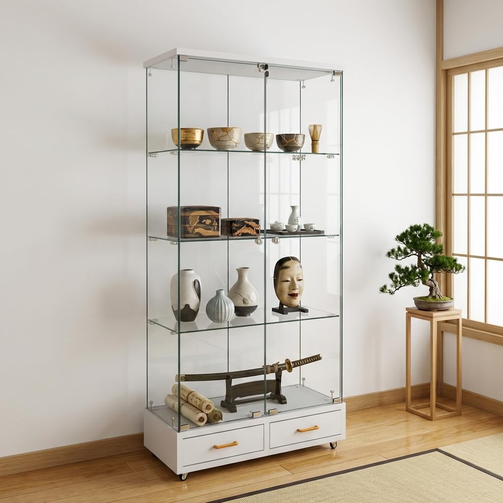 Amazon.co.jp: コレクションケース フィギュアケース 4段 幅81.5×奥37