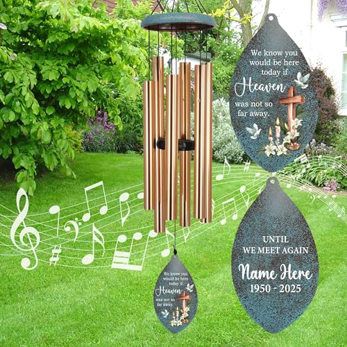 Image of ASTARIN Memorial Wind Chimes Personalized, Memorial Gifts Wind Chimes for Loss of Loved One, Sympathy Gifts Cross Wind Chime, Windchimes in Memory of a Loved One(Produced in Texas)