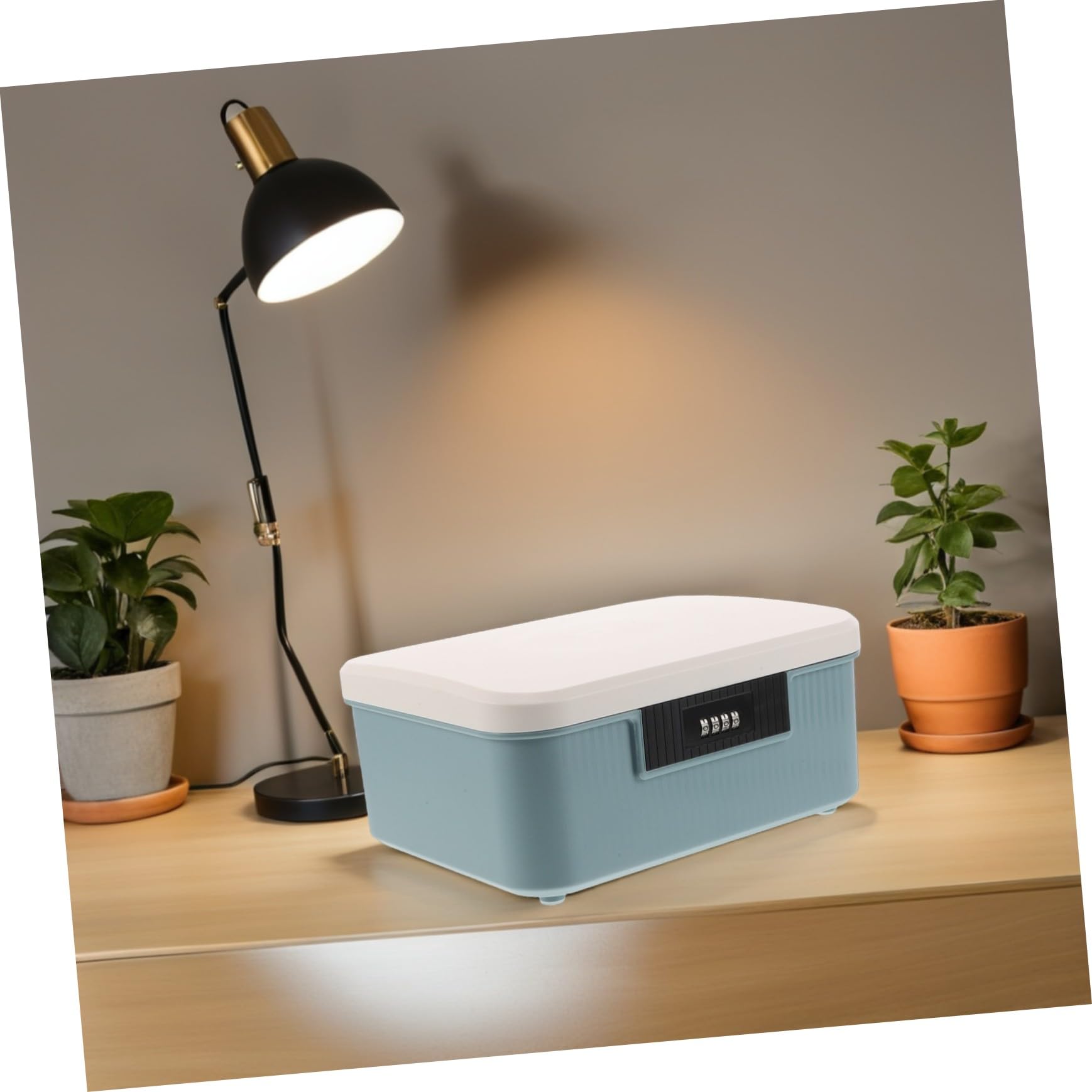 Scatola Archiviazione Bloccabile con Serratura Combinazione Resistente Agli Urti per Documenti e Personali Organizer con Scomparti per Ufficio e Casa