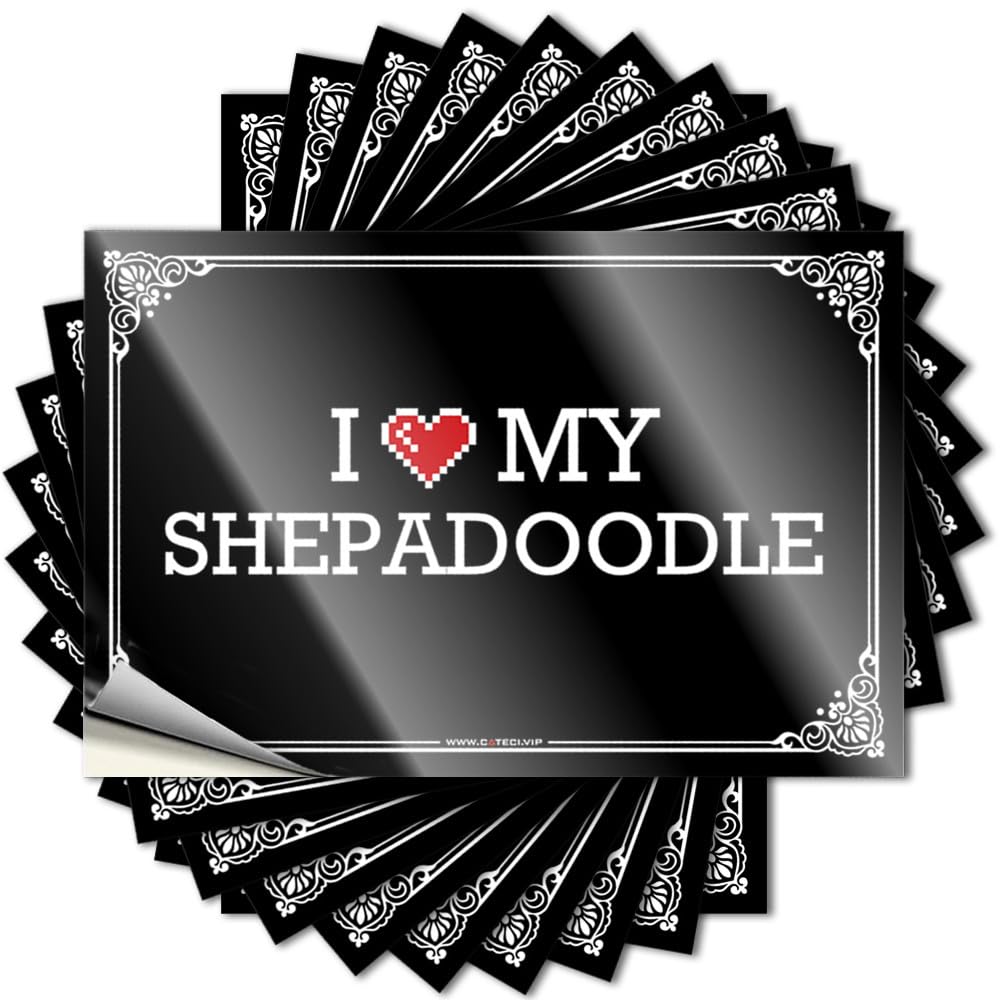 I Love My Shepadoodle Southern Sticker | Kitchen Stuff Waterproof Vinyl Cover Billiards Removable Decal Peel Stick(6X9CM)