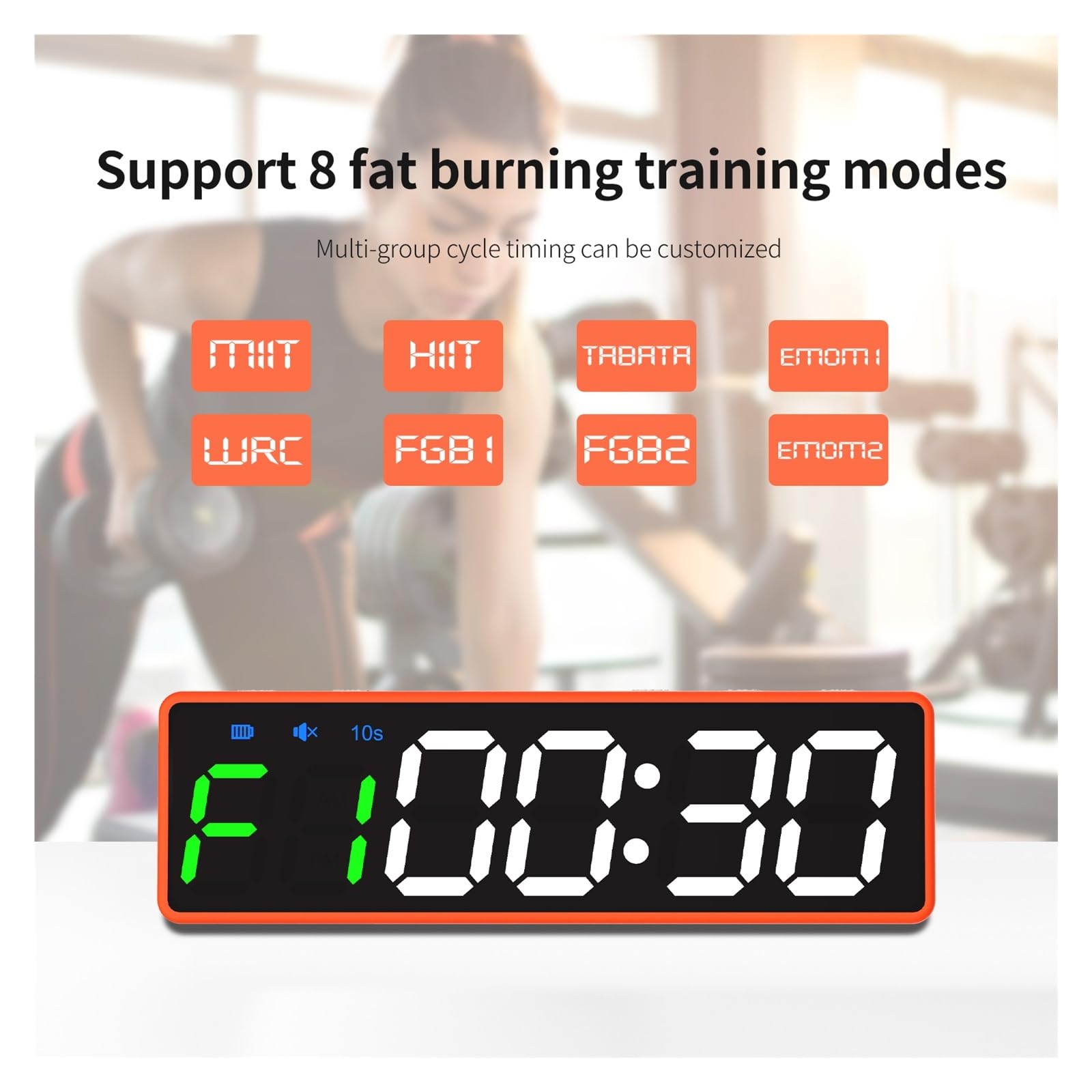Countdown Timer, Mini timer da palestra da 1 pollice 5,1 "X1,5''x0,9'' Super portatile LED Intervallo di allenamento Orologio da allenamento Conto alla rovescia Cronometro fitness