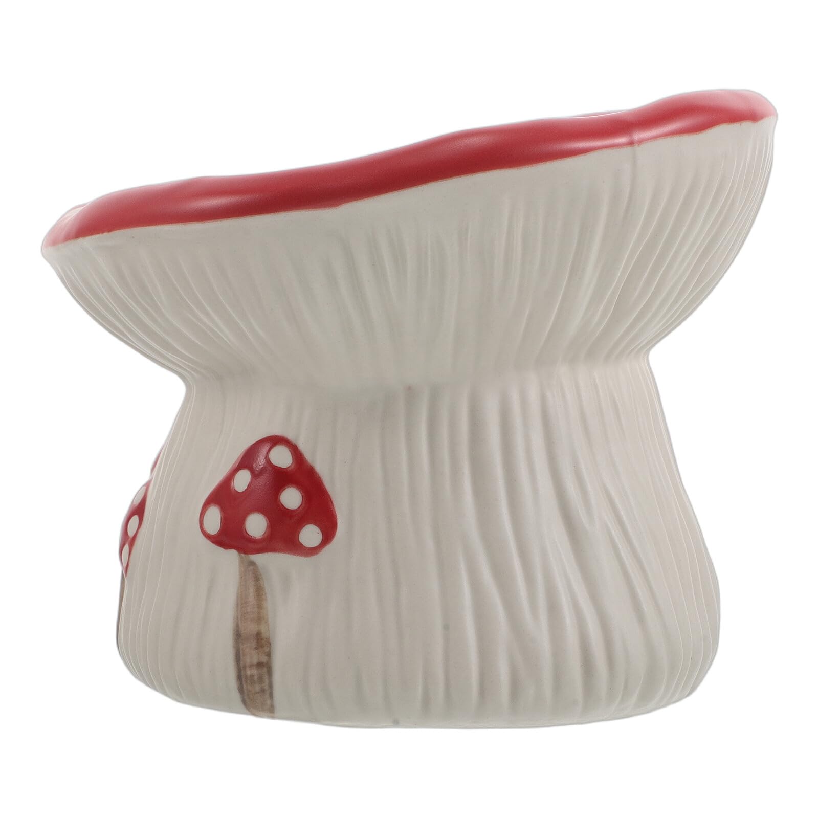 INOOMP Gamelle Surélevée en Céramique Forme Champignon Bol Anti-basculement Base Antidérapante Bol Incliné pour Chien et Chat Mangeur Lent pour Petits Animaux D’intérieur