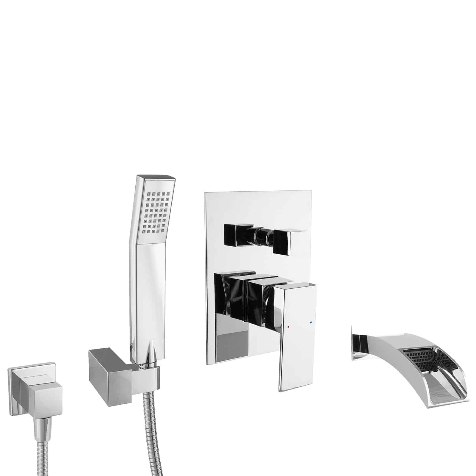 Paul gurkes eckiges Kit bac de Cascade Bec baignoire encastré Set complet